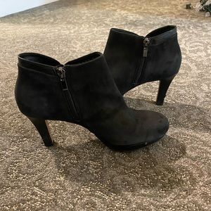 Clarks Black Suede Booties Size 7.5